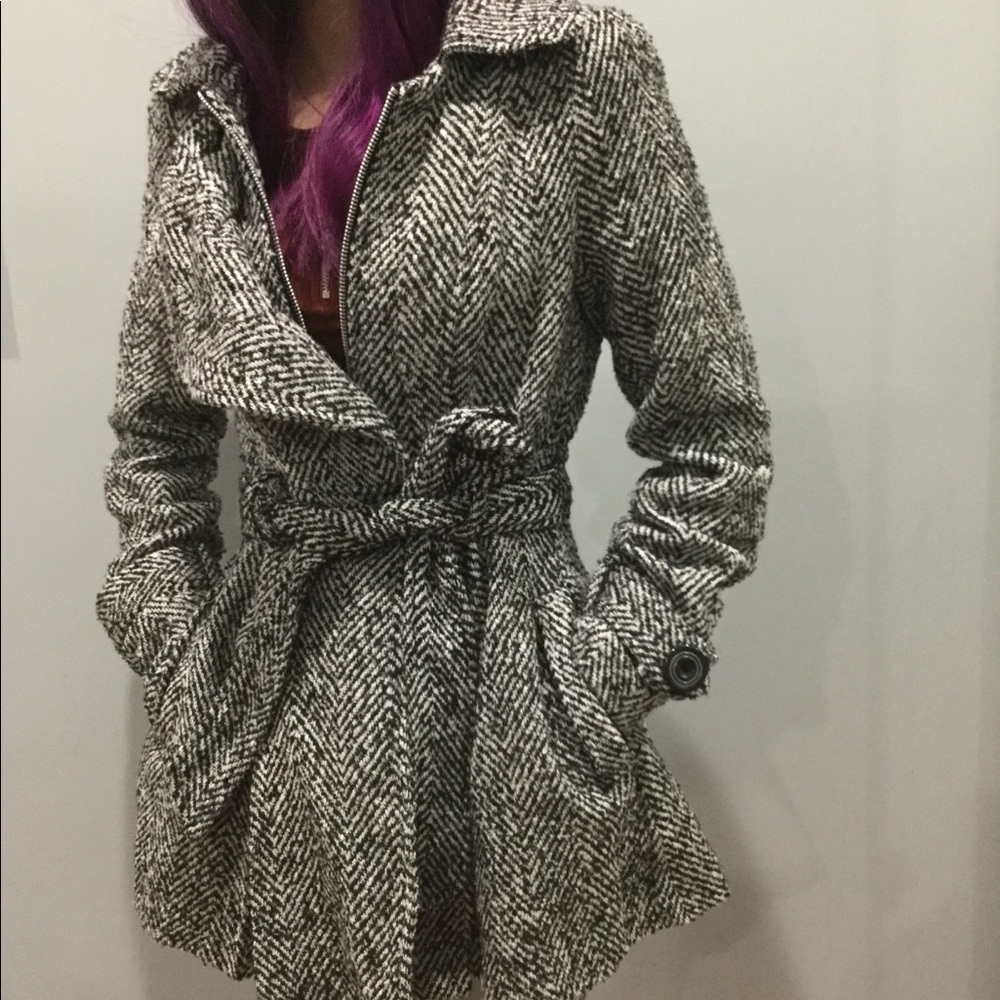 Womens black/white cocktail dress coat